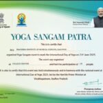 yoga sangham certificate - central governement